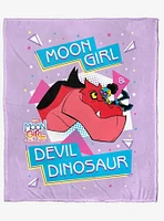 Marvel Moon Girl My Dinosaur and Me Silk Touch Blanket