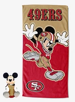 NFL 49ers Disney Mickey Splash Hugger Beach Towel