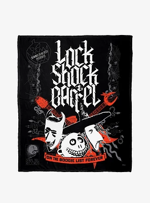 Disney Nightmare Before Christmas Lock Shock Barrel Live2Nite Silk Touch Blanket