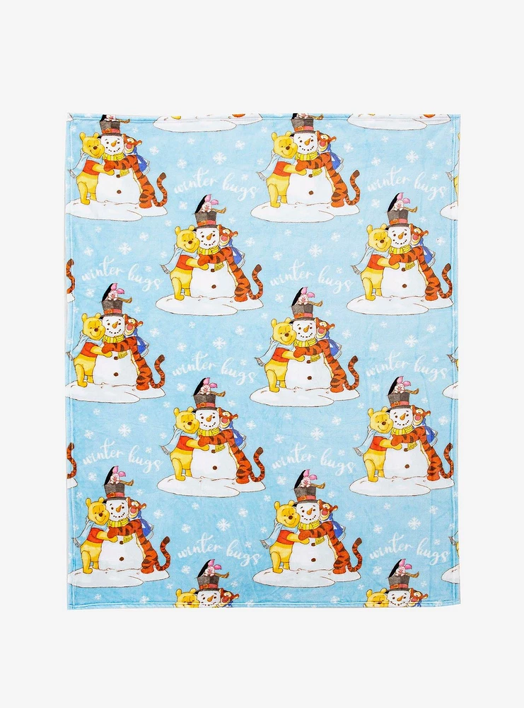 Disney Winnie the Pooh Winter Hugs Silk Touch Blanket