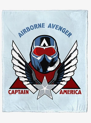 Marvel Captain America Airborne Avenger Silk Touch Blanket