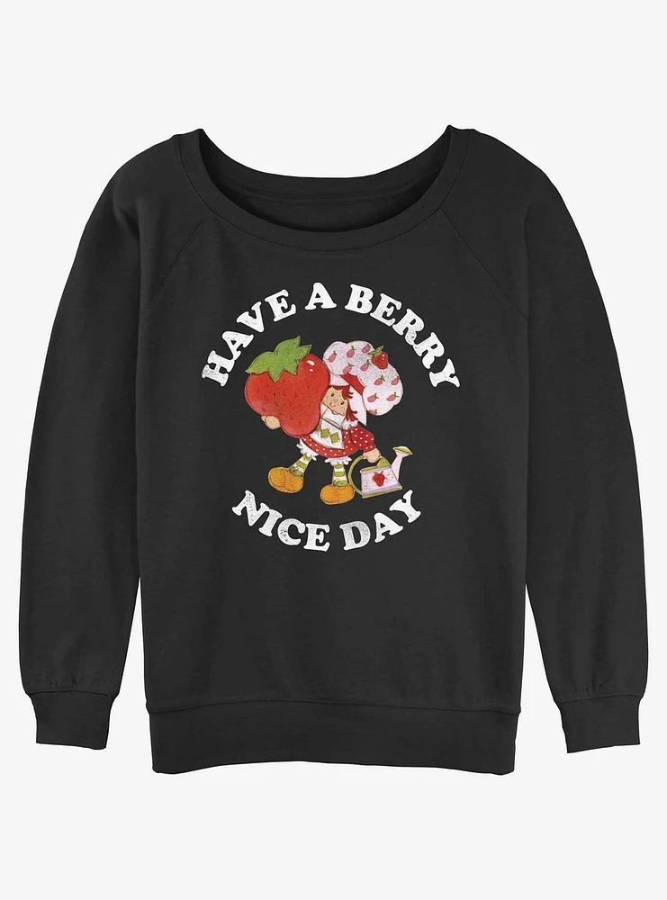 Strawberry Shortcake Berry Nice Day Girls Slouchy Sweatshirt