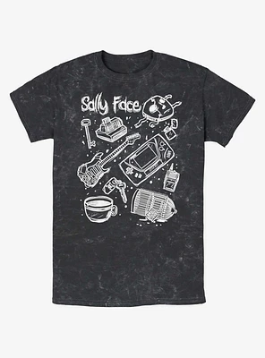 Sally Face Doodle Mineral Wash T-Shirt