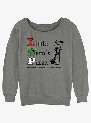 Home Alone Little Neros Pizza Girls Slouchy Sweatshirt