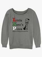 Home Alone Little Neros Pizza Girls Slouchy Sweatshirt