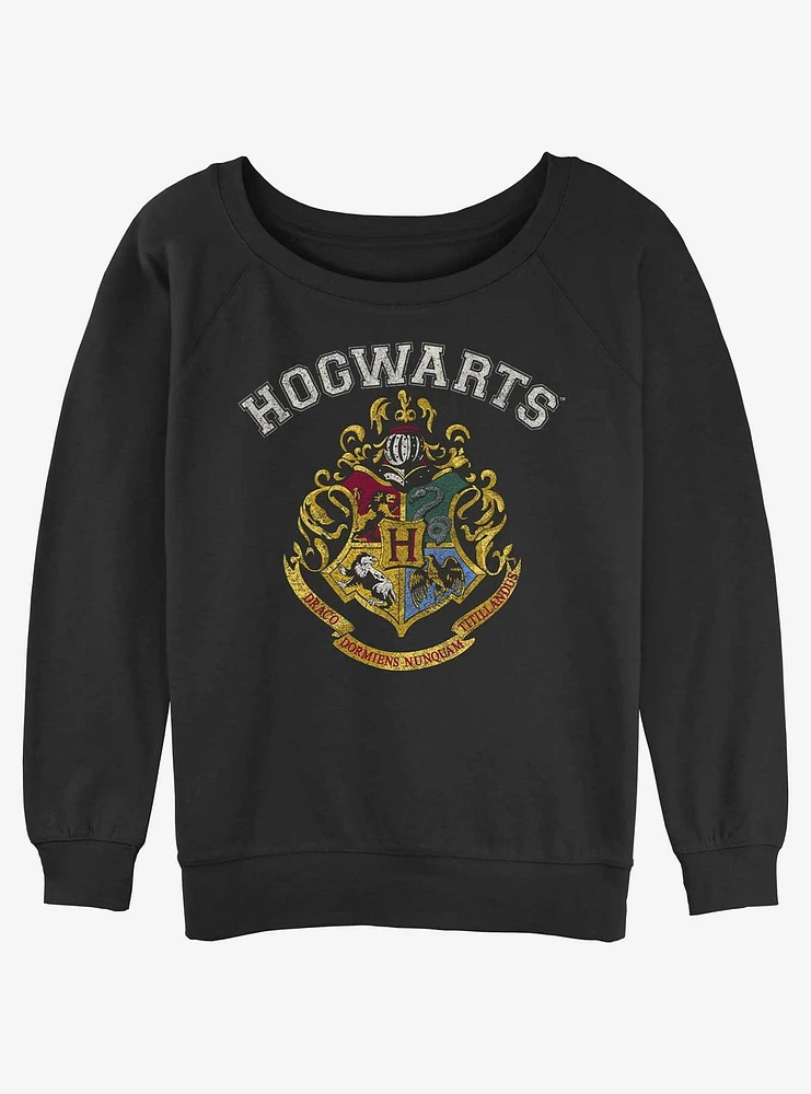 Harry Potter Vintage Logo Girls Slouchy Sweatshirt