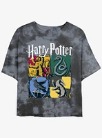 Harry Potter All Houses Tie-Dye Girls Crop T-Shirt