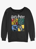 Harry Potter All Houses Girls Slouchy Sweatshirt