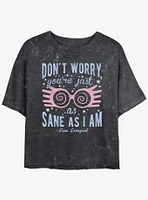 Harry Potter Just As Sane Luna Mineral Wash Girls Crop T-Shirt