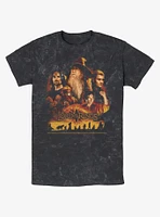 Lord Ring Character Heads Mineral Wash T-Shirt