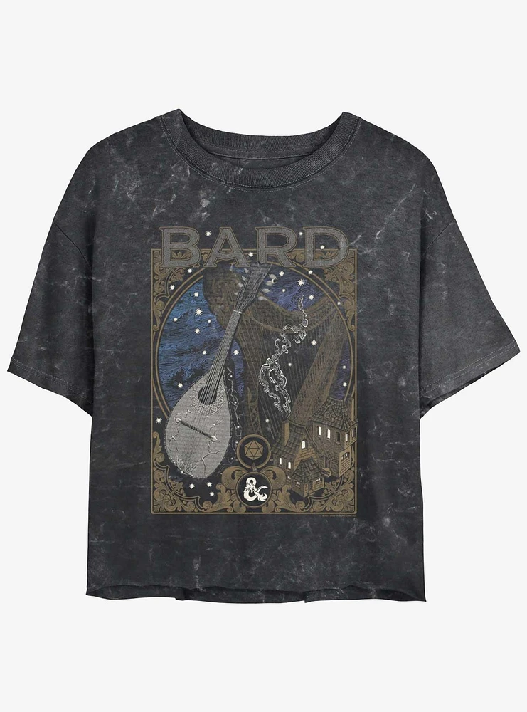 Dungeons & Dragons Bard Mineral Wash Girls Crop T-Shirt