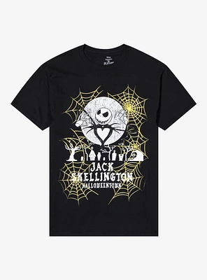 The Nightmare Before Christmas Jack Yellow Webs T-Shirt