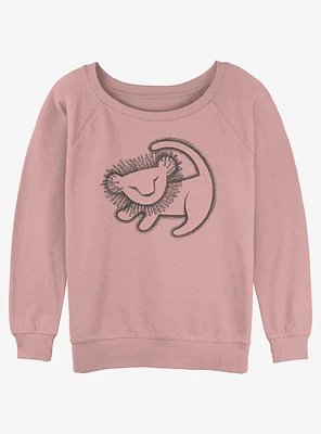 Disney The Lion King Simba Cave Painting Womens Slouchy Sweatshirt