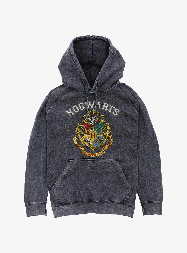 Harry Potter Hogwarts Logo Mineral Wash Hoodie