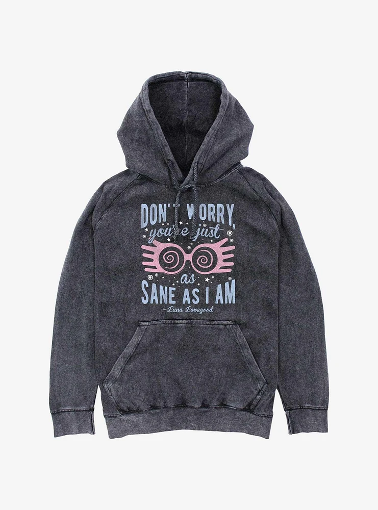 Harry Potter Just As Sane Luna Mineral Wash Hoodie