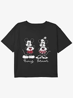 Disney Mickey Mouse Always Forever Youth Girls Boxy Crop T-Shirt