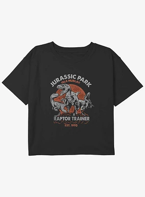 Jurassic Park Raptor Trainer Youth Girls Boxy Crop T-Shirt