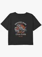 Jurassic Park Raptor Trainer Youth Girls Boxy Crop T-Shirt