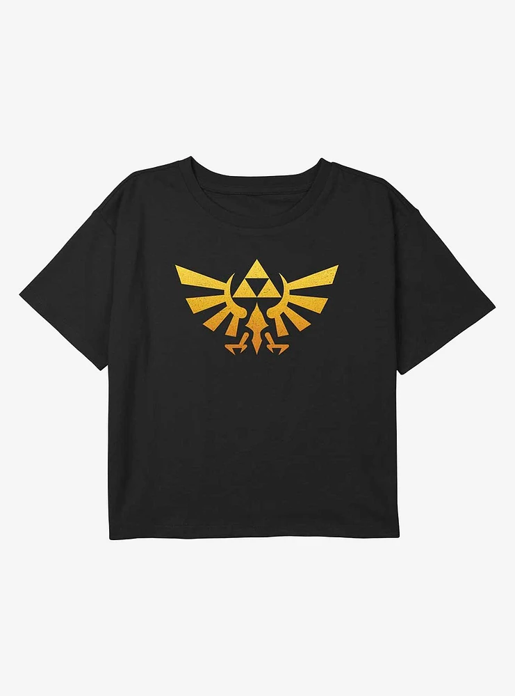 Nintendo Triforce Emblem Youth Girls Boxy Crop T-Shirt