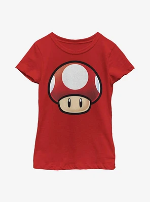 Nintendo Mario Red Mushroom Youth Girls T-Shirt