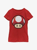 Nintendo Mario Red Mushroom Youth Girls T-Shirt