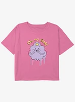 Adventure Time Lumpy Space Princess Oh My Glob Youth Girls Boxy Crop T-Shirt