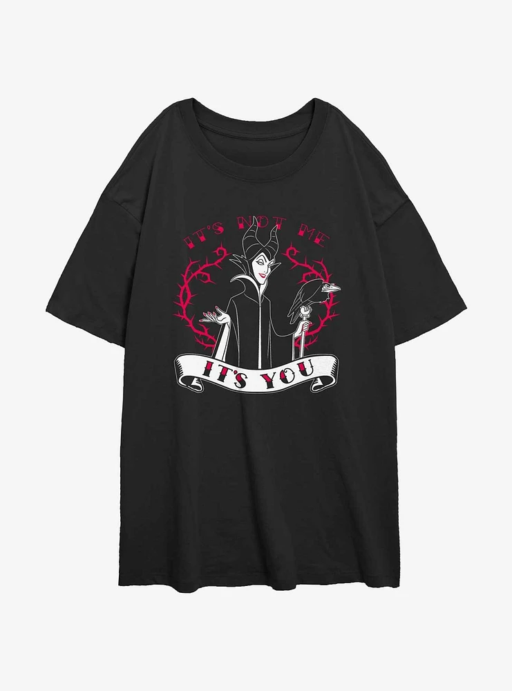 Disney Villains Maleficent It's Not Me You Womens Oversized T-Shirt