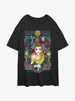 Disney Beauty and the Beast Belle Flowers Womens Oversized T-Shirt