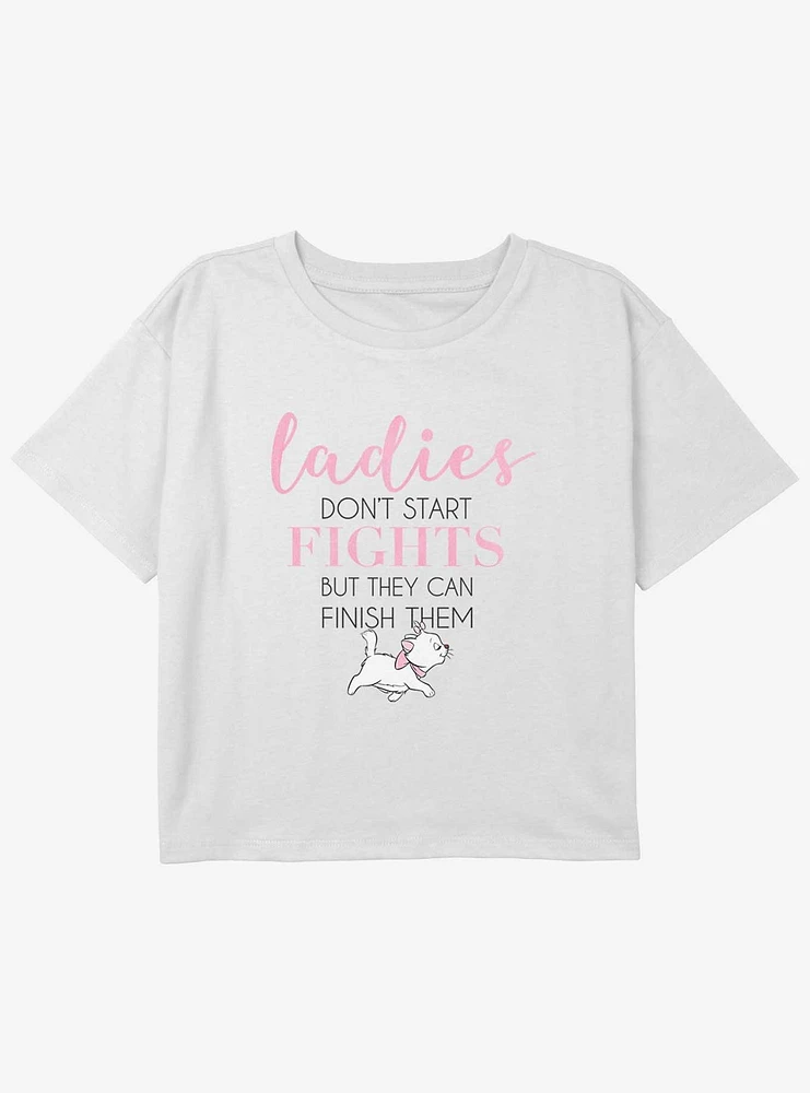 Disney The AristoCats Marie Ladies Don't Start Fights Youth Girls Boxy Crop T-Shirt