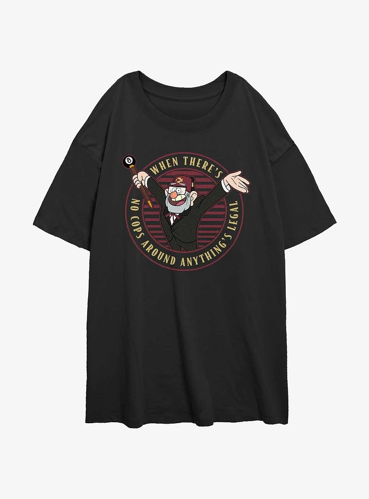 Disney Gravity Falls Stan No Cops Womens Oversized T-Shirt