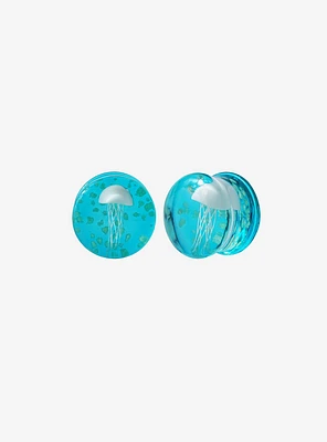 Glass Blue Jellyfish Plug 2 Pack