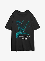 Alien Game Over Man Pixel Girls Oversized T-Shirt