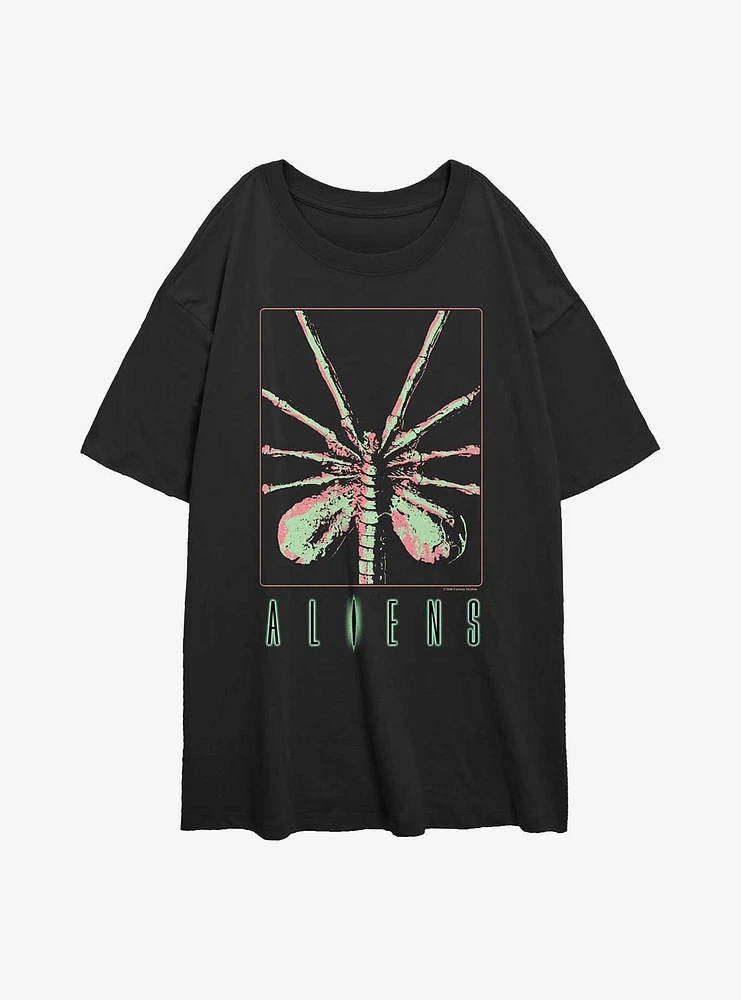 Alien Face Hugger Girls Oversized T-Shirt