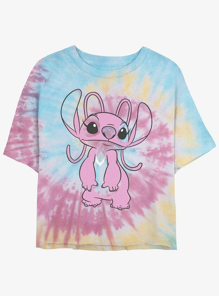 Disney Lilo & Stitch Big Angel Tie-Dye Girls Crop T-Shirt