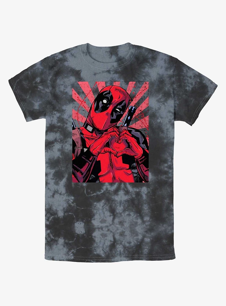 Marvel Deadpool Hand Heart Tie-Dye T-Shirt