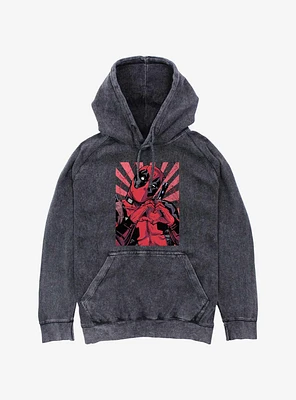 Marvel Deadpool Hand Heart Mineral Wash Hoodie