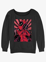 Marvel Deadpool Hand Heart Girls Slouchy Sweatshirt