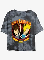 Beavis And Butthead Rock Heads Tie-Dye Girls Crop T-Shirt