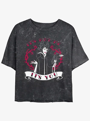 Disney Sleeping Beauty Maleficent It's You Mineral Wash Girls Crop T-Shirt