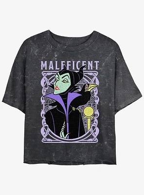 Disney Sleeping Beauty Maleficent Color Mineral Wash Girls Crop T-Shirt