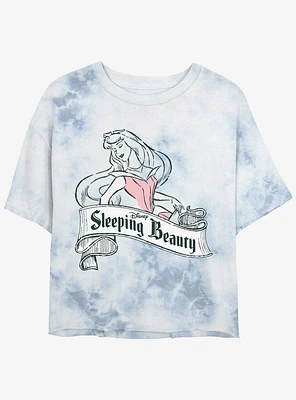 Disney Sleeping Beauty Antique Aurora Tie-Dye Girls Crop T-Shirt