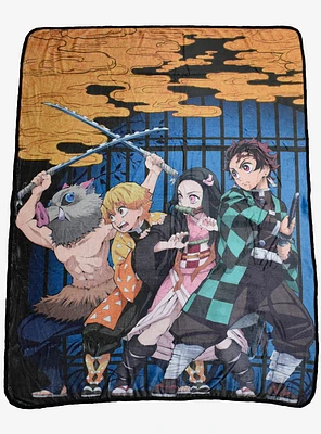 Demon Slayer: Kimetsu No Yaiba Digital Group Throw Blanket