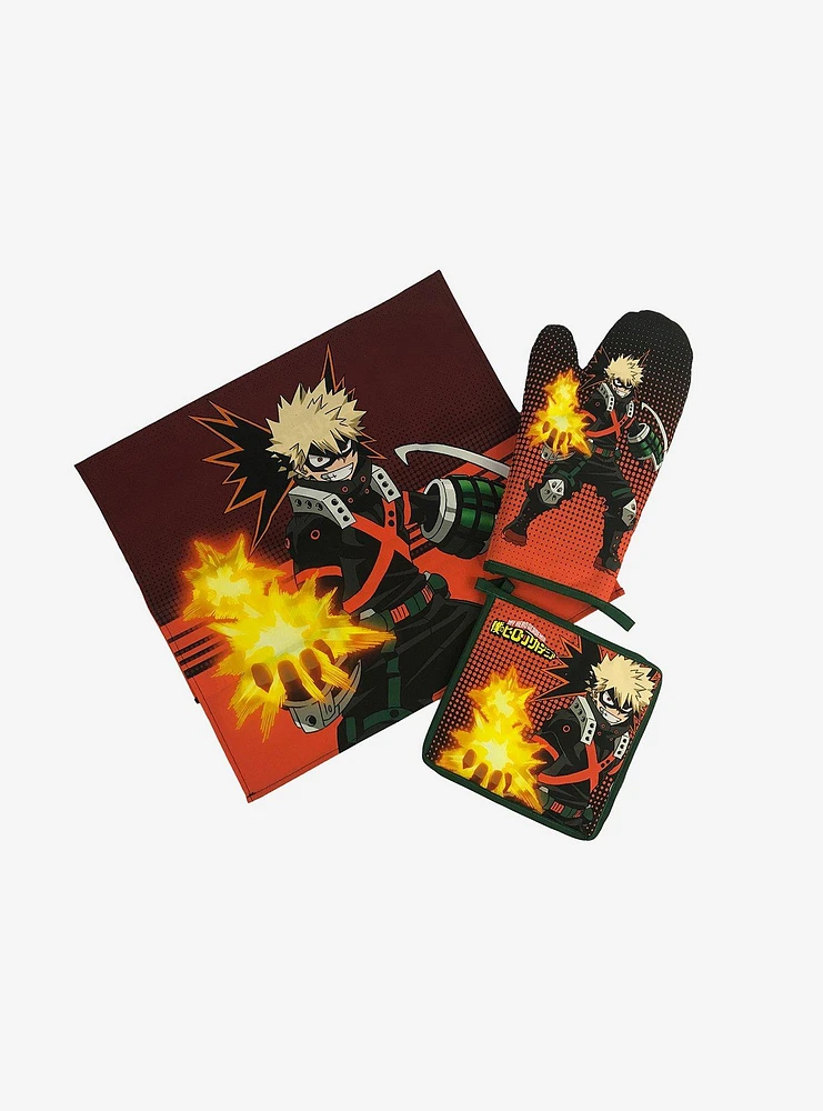 My Hero Academia Apron Ovenmit Pot Holder Kitchen Set