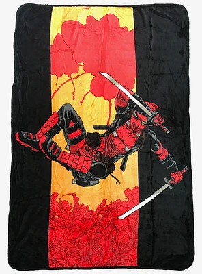 Marvel Deadpool Jump Fleece Throw Blanket