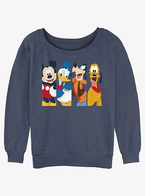 Disney Mickey Mouse Bro Time Womens Slouchy Sweatshirt