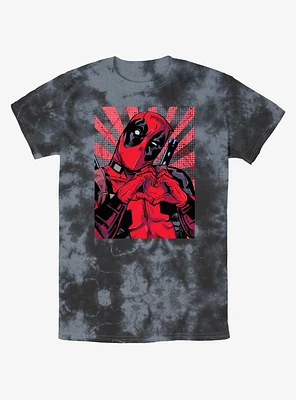 Marvel Deadpool Heart Hands Tie-Dye T-Shirt