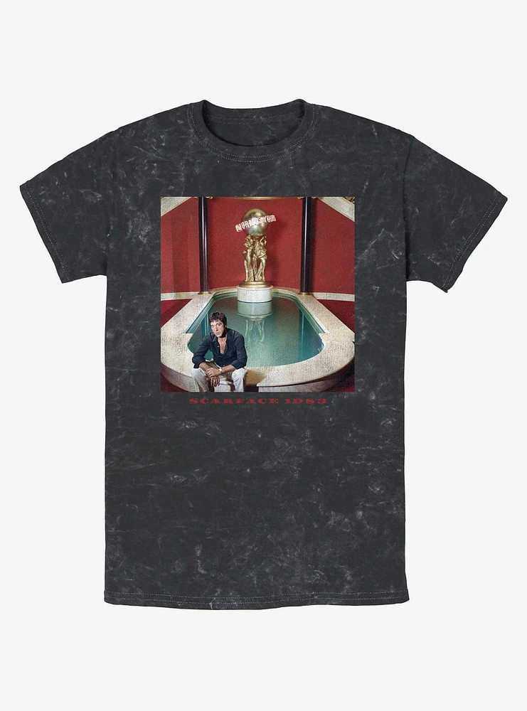 Scarface 1983 Fountain Portrait Mineral Wash T-Shirt