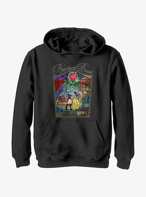 Disney Beauty and the Beast Stained Glass Love Story Youth Hoodie