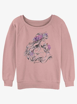 Disney Sleeping Beauty Aurora Blossom Womens Slouchy Sweatshirt