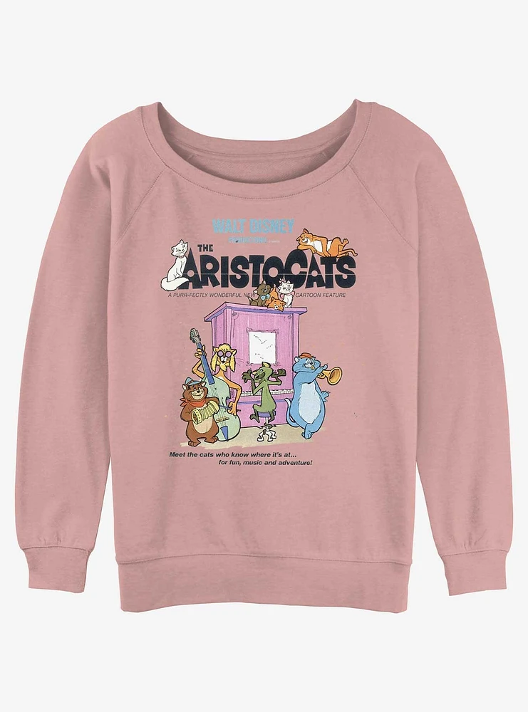 Disney The AristoCats Classic Poster Womens Slouchy Sweatshirt